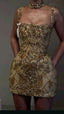 Beautiful Tight Square Neck Sleeveless Gold Short Formal 8Th Grade Homecoming Dress Summer Middle School Hoco Dress Homecoming Outfit