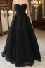 Black A Line Formal Prom Dress Beaded Formal Gown H4038