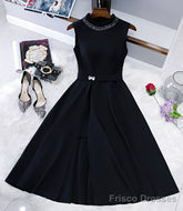 Black A Line Short Homecoming Dress