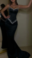 Black Beading Spaghetti Strap Elegant Sleeveless Mermaid Prom Dress Eveing Gown