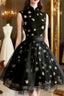 Black High Neckline Short Tulle Formal Prom Dress Black Homecoming Dress Formal Dress Formal Prom Dress shops