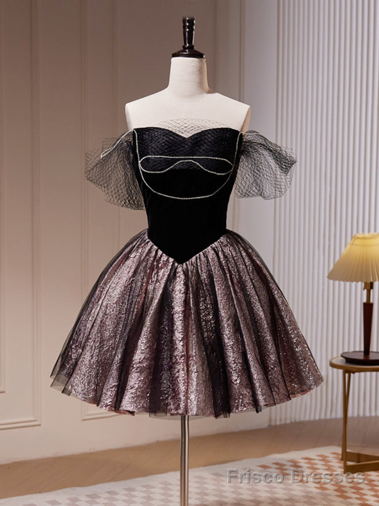 Black Mini Short Prom Dress, Sweetheart Neck Black Cute Homecoming Dre Frisco Dresses Black Mini Short Prom Dress, Sweetheart Neck Black Cute Homecoming Dre Frisco Dresses