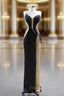Black Sheath Strapless Beading Formal Prom Dress