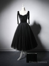 Black Tulle Short Prom Dress, Black Tulle Formal Dress