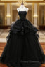 Black Tulle Spaghetti Straps Formal Prom Dress