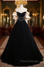 Black Velvet Strapless Formal Prom Dress