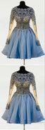 Blue Homecoming Dresses With Sleeves