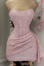 Blushing Pink Sequins Cocktail Dresses Woman Elegant Wedding Prom Dress Gowns Mini Graduation Dress Vestido De GraduacióN Vestido De Fiesta Homecoming Dresses