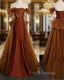 Brown Tulle and Satin Mermaid Long Party Dress, New Style Long Formal Dress Formal Prom Dress