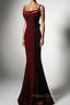 Burgundy Mermaid Long Formal Prom Dress, Wine Red Long Mermaid Formal Evening Dress