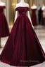 Burgundy Off the Shoulder Beading Quinceanera Dress