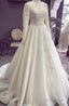 Ball Gown White Lace Wedding Dresses, Elegant Bridal Gown Prom Dress