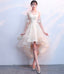 Champagne Lace High Low Homecoming Dress