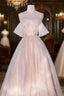 Champagne Sequins Long A-Line Formal Prom Dress, Off the Shoulder Evening Party Dress