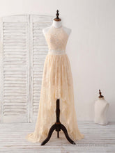 Champagne Two Pieces Lace Long Prom Dress Lace Evening Dress