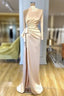 Charming High Neck Long Sleeves Formal Prom Dress Front Split Long