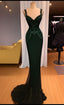Charming Mermaid Straps Dark Green Sequin Prom Dress Long Prom Dresses