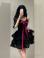 Chic A Line Spaghetti Straps Black Homecoming Dresses Birthday Dress Birthday Outfits