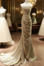 Chic Sequins Mermaid Scoop Long Formal Dress, Gold Long Formal Prom Dress Party Dress