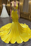 Chic Sleeveless Halter Backless Mermaid Formal Prom Dresses
