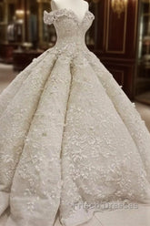 Classic Off theshoulder Luxurious Appliques Ball Gown Wedding Dress
