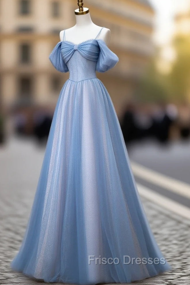 Classy A Line Spaghetti Straps Long Party Dress Blue Formal Prom Dress Frisco Dresses Classy A Line Spaghetti Straps Long Party Dress Blue Formal Prom Dress Frisco Dresses