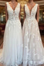 Classy Long A-Line Sweetheart Appliques Lace Open Back Wedding Dress