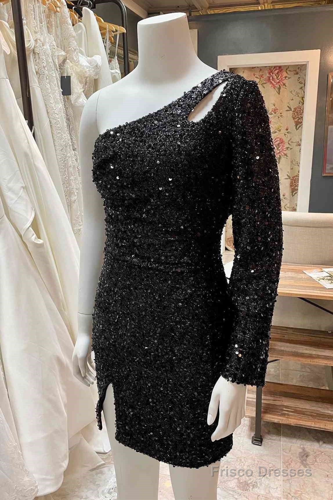 Cut Out Long Sleeve Black Sequins Tight Homecoming Dress Gala Dresses Frisco Dresses Cut Out Long Sleeve Black Sequins Tight Homecoming Dress Gala Dresses Frisco Dresses
