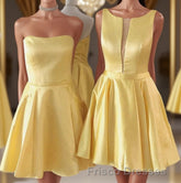 Cute A-line Short Yellow Homecoming Dress,Elegant Graduation Dress