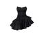 Cute A Line Strapless Black Vacation Dresses Short Satin Birthday Dress