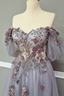 Off The Shoulder Tulle Applique Long Prom Dress Fairy Evening Dress
