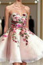 Cute Sweetheart Applique Short Formal Prom Dress, Cute Homecoming Dress