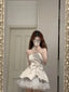 Cute White Strapless Bow Satin Tulle Mini 17Th Birthday Homecoming Dress