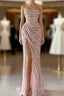 Dusty Pink Square Neck Sleeveless Mermaid Formal Prom Dress