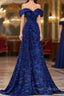 Elegant A Line Off The Shoulder Royal Blue Formal Prom Dress Formal Dress