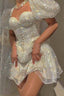 Elegant Glitter Sweetheart Mini 17Th Birthday Dresses White Birthday Outfit