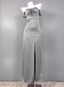 Elegant Gray Green Sweetheart Neckline Slim Slit Satin Long Prom Dress Evening Dress