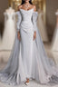 Elegant Mermaid Off The Shoulder White Wedding Dress With Train Bridal Gowns