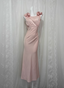 Elegant Pink Sleeveless 3D Floral Crew Neck Satin Long Prom Dress Evening Dress