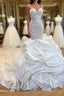 Elegant Sweetheart Lace Up Crystal Mermaid Wedding Dress