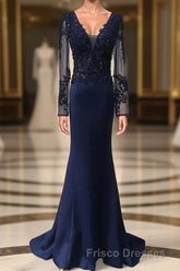 V-Neck Lace Top Mermaid Long Formal Prom Dress