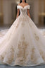 Embroidered Off-The-Shoulder Wedding Dress