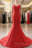 Evening Dress Red Elegant Floor-length Party Formal Prom Dress With Bow