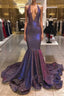 Chic Deep V-Neck Sleeveless Formal Prom Dress New Arrival Halter Memaiad Sequins Evening Gowns