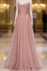 Fairy A Line Sweetheart Pink Long Tulle Formal Prom Dress 22Th Birthday Outfit