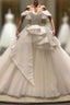 Fashion White Tulle Satin Off the Shoulder Wedding Dress