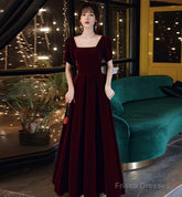 Cute velvet short prom dress with bow party dress