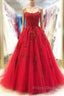 Ball Gown Red Criss-cross Back Formal Prom Dress