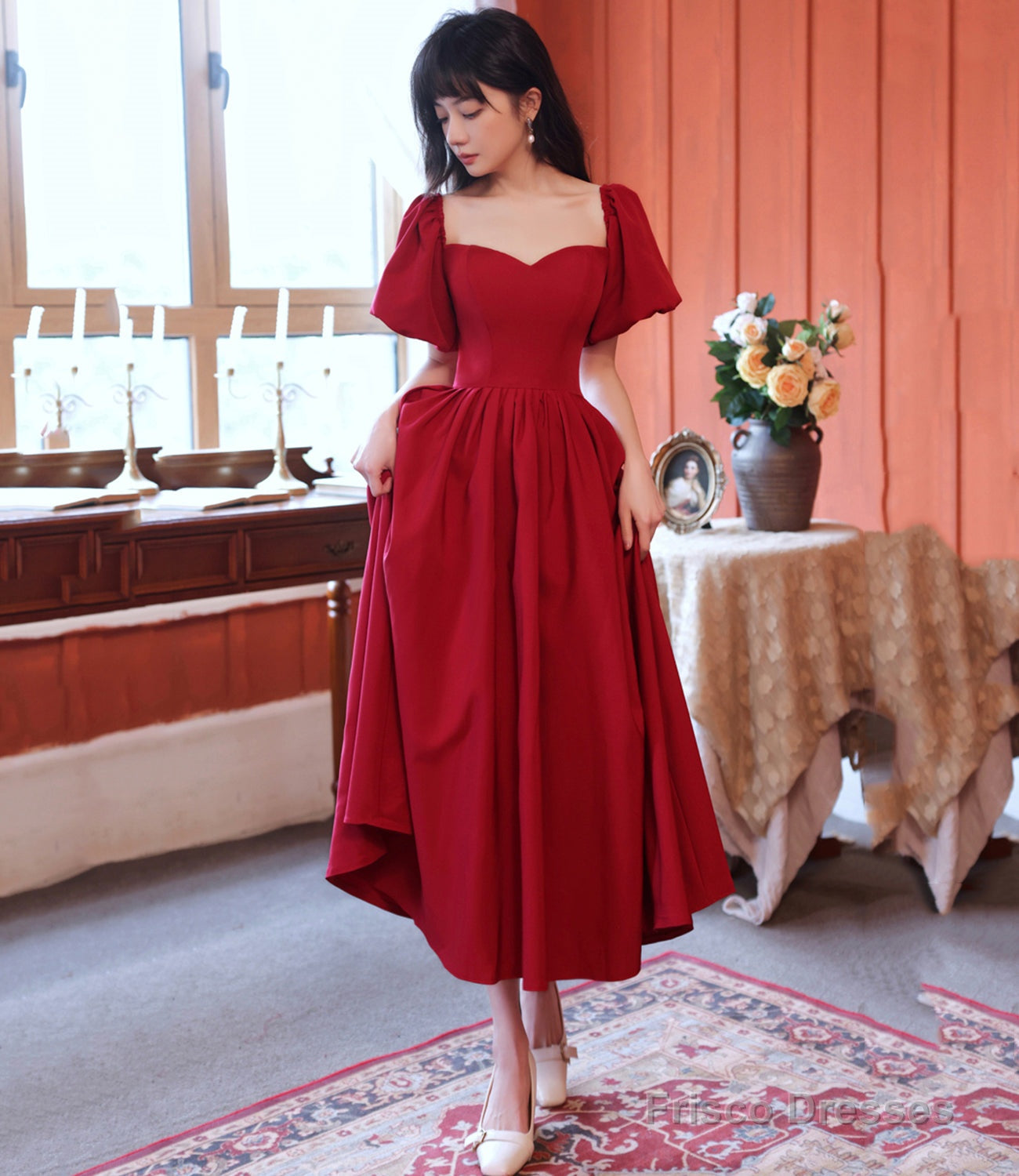 short formal dresses red A line prom dress red evening dress Color:Mint Green As Picture Category:Party Dresses line silhouette fashion nova prom dresses
