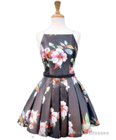Floral Strapless Short Homecoming Dresses